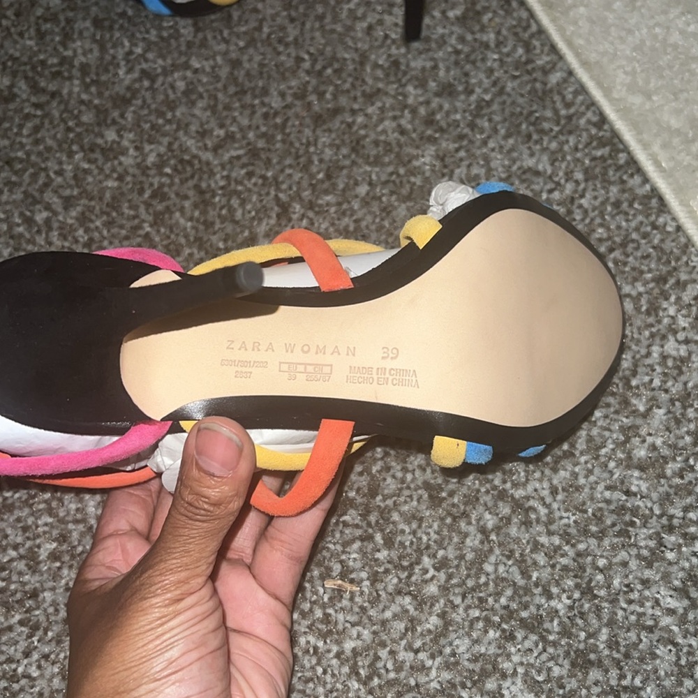 Zara Multi Colored Strappy Sandals - Picture 5 of 8